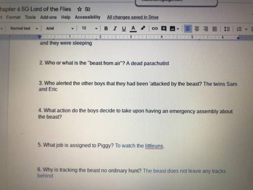 Lord of the flies chapter 6 (Question 4)