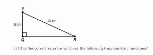 1.) What is the sine ratio for ∠C? A. 12/13 B. 13/5 C. 5/12 D. 13/12 E. 12/5 2.) What is the cos rat