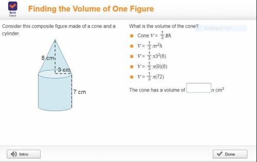 Consider this composite figure made of a cone and a cylinder. A cone has a height of 8 centimeters a
