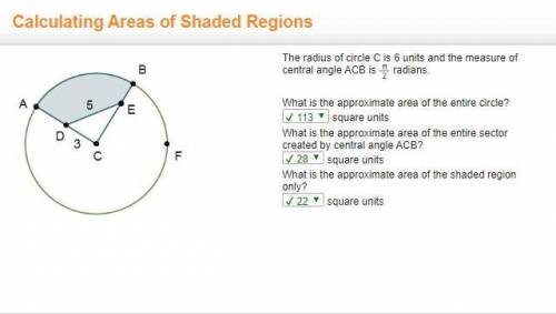 Circle C is shown. Line segments A C and B C are radii. A line is drawn from point D on line A C to