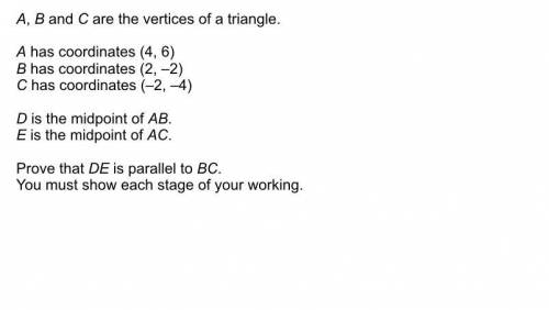A,B and C are the vertices of a triangle A has coordinates (4,6) B has coordinates (2,-2) C has coor