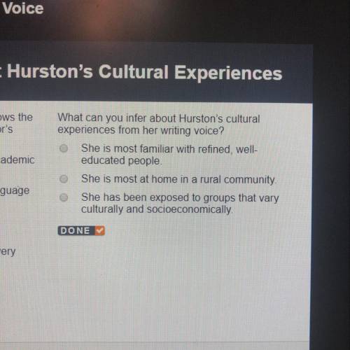 What can you infer about Hurston's cultural expenences from her writing voice? She is most familiar