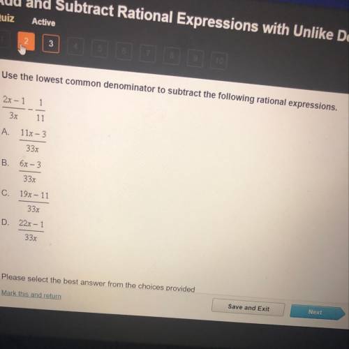 Use the lowest common denominator to subtract the following rational expressions