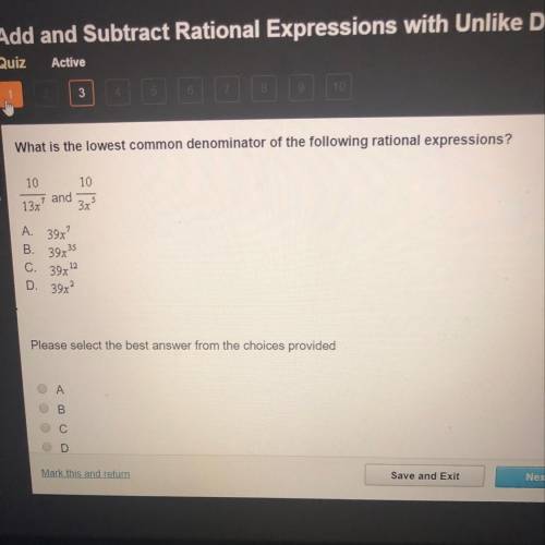 What’s the lowest common denominator of the following rational expressions