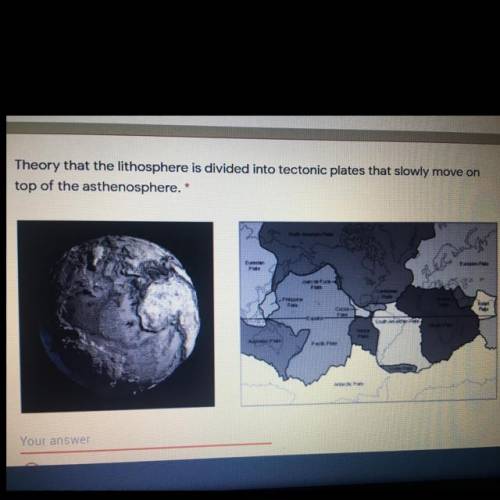 Theory that the lithosphere is divided into tectonic plates that slowly move on top of the asthenosp