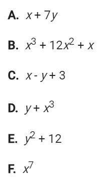 Please help! Which of the following is a trinomial with a constant term?