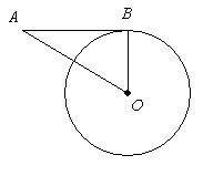 Determine whether a tangent line to circle O is shown in the diagram, for AB = 7, OB = 3.75, and AO