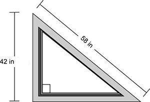 What is the length of the third side of the window frame below? A. 16 inches B. 20 inches C. 40 inch