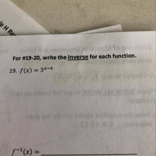Write the inverse for each question..