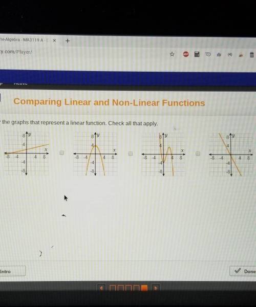 PLZZ HELP Identify the graphs that represent a linear function. Check all that apply.