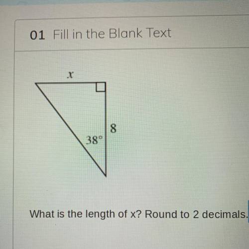 What is the length of x? Round to 2 decimals.