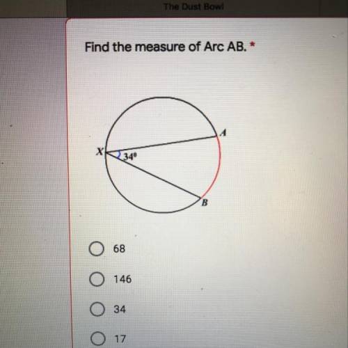 Find the measurement of Arc AB
