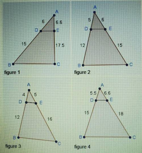 In which figure is DE||BC ?A. Figure 1B. Figure 2C. Figure 3D. Figure 4