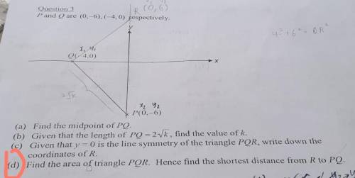 I need explanation for how to do qn(d) where it ask to find the shortest distance. the answer is 6.6