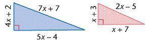 HELP ASAP PLEASE! A. Write an expression in simplest form for the perimeter of each triangle. B. Wri