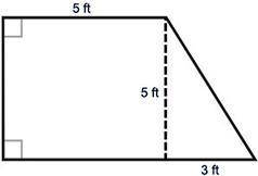 A doghouse is to be built in the shape of a right trapezoid, as shown below. What is the area of the