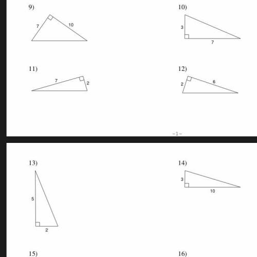 What are the missing lengths of each triangle to the nearest tenth?