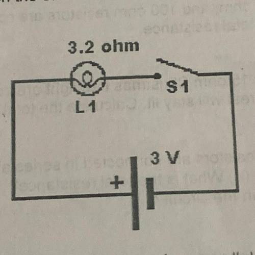 12. In the diagram below, what is the current through the lamp when the switch is open; when the swi