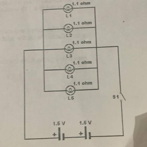 14. In the circuit the resistors are connected to a total of 3 V, calculate (a) the total resistance