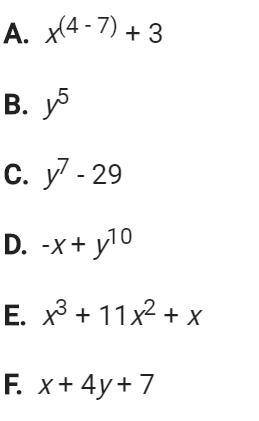 Help please?  Which of the following is a trinomial with a constant term?