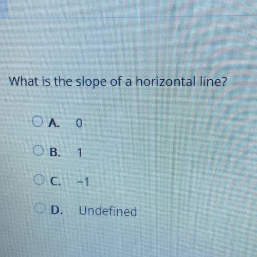 What is the slope of a horizontal line?