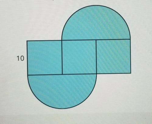 The shape is composed of three squares in two semicircles select others when is the correctly calcul
