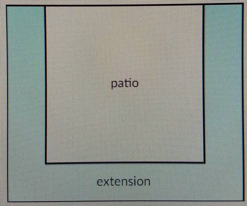 Ellis's backyard has a 6.25 by 6.25 m patio. She would like to build a 1.5m wide extension around 3