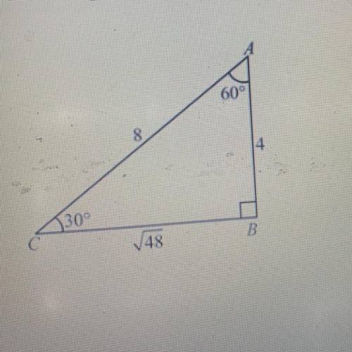Which trigonometric ratio is incorrect