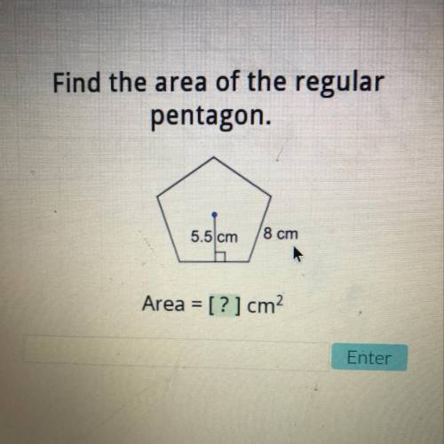 Find the area of the regular pentagon!!