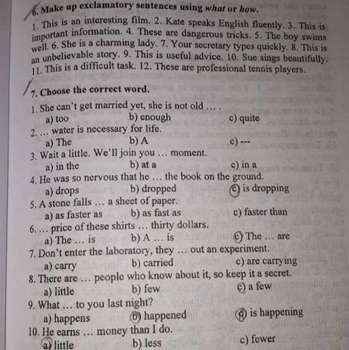 Help pleasee))) Ex. 6 and 7 Make up exclamatory sentences using what or how. This is an interesting