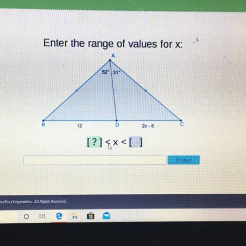 Enter the range of values for x please!