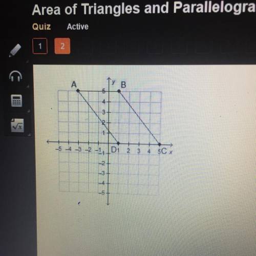 What is the area of parallelogram ABCD? O 16 square units O 20 square units O 24 square units O 25 s