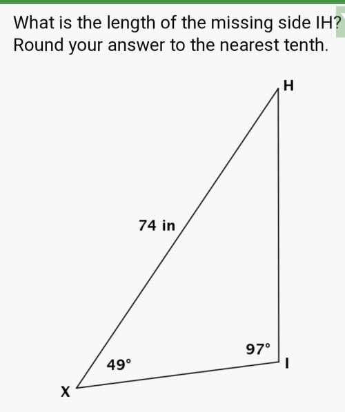 What is the length of missing side IH? ROUND answer to nearest tenth please.
