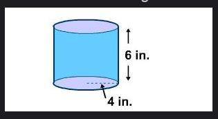 Determine the volume of a right circular cylinder that has a radius of 4 inches and a height of 6 in
