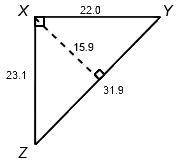 Which expressions can be used to compute the approximant area of the triangle XYZ/check all that app