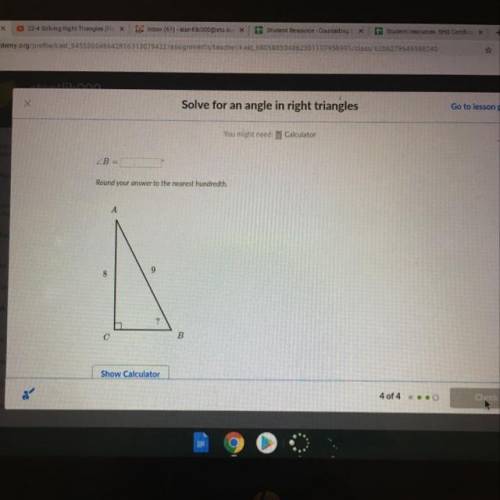 What is angle B  Round your answer to the nearest hundredth.