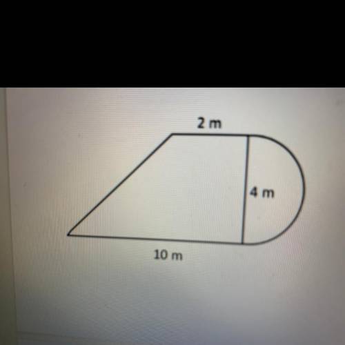 Can someone please find the area of this shape and show the work?? A) 6m^2 B) 18m^2 C) 21.5 m^2 D) 2