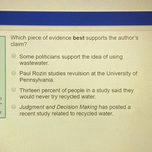 Which piece of evidence best supports the author's claim?