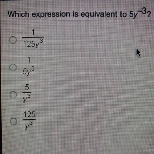 Which expression is equivalent to 5y^-3?