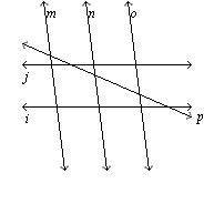Identify the sets of lines to which the given line is a transversal. line m A. lines n and o B. line