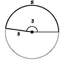 What is the length of arc S shown below? The angle in the figure is a central angle in radians. In u