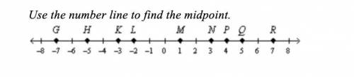 Use the number line to find the midpoint. RH options: 1 6 9 12