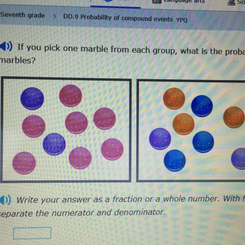If you pick one marble from each group what is the probability of picking two purple marbles