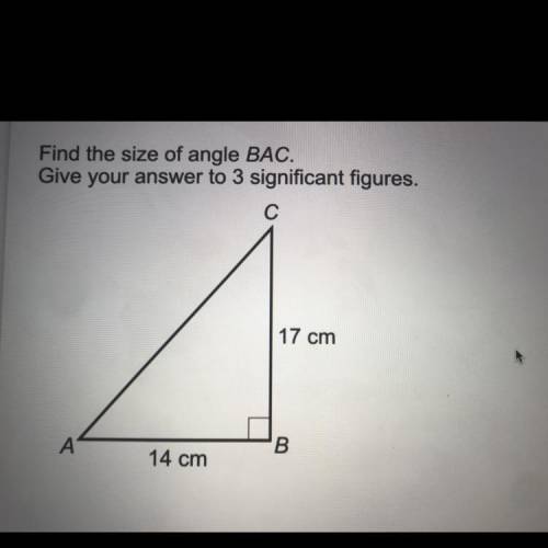 Find the size of angle BAC. Give your answer to 3 significant figures.