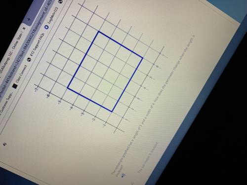 The rectangle graphed has a length of 5 and width of 4 how does the perimeter change when the length