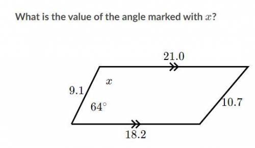 What is the value of the angle marked x?