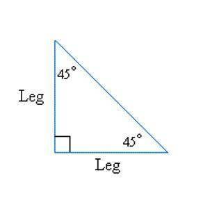 In a 45-45-90 triangle, what is the length of the hypotenuse when the leg is 22 cm? A) 22√2  B) 22