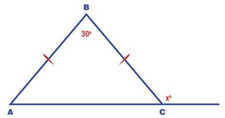 25 points please help quick  ABC is an isosceles triangle. Solve for x. In your final answer, includ
