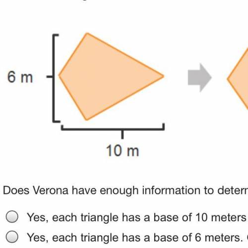 Does Verona have enough information to determine the areas of both triangles?