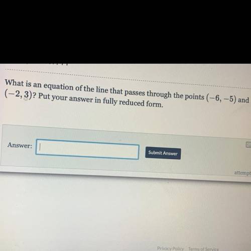 What is an equation of the line that passes through (-6,-5) (-2,3)